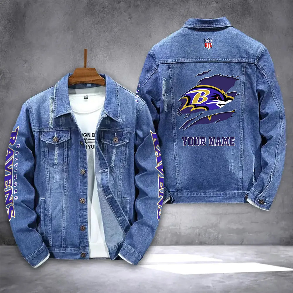 Baltimore Ravens Personalized New Denim Jacket AZICOTADJ00008