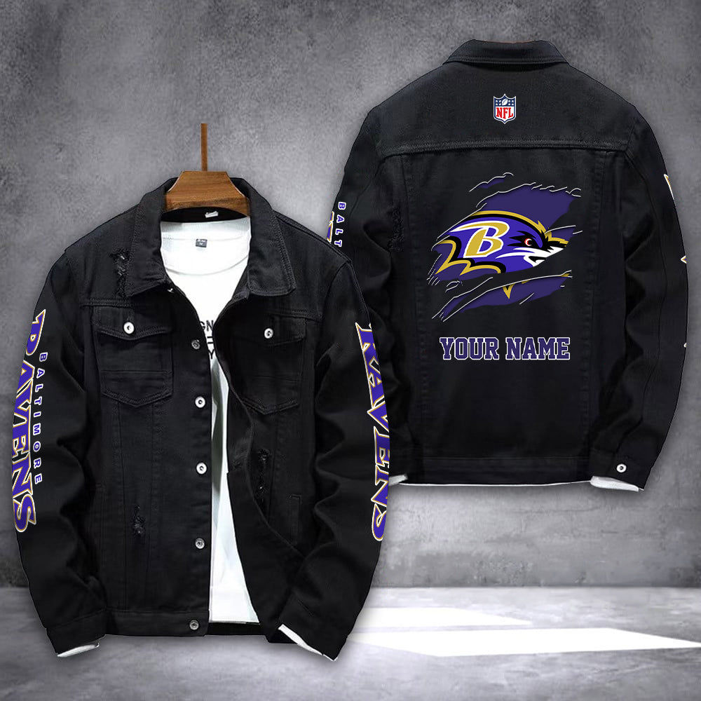 Baltimore Ravens Personalized New Denim Jacket AZICOTADJ00008