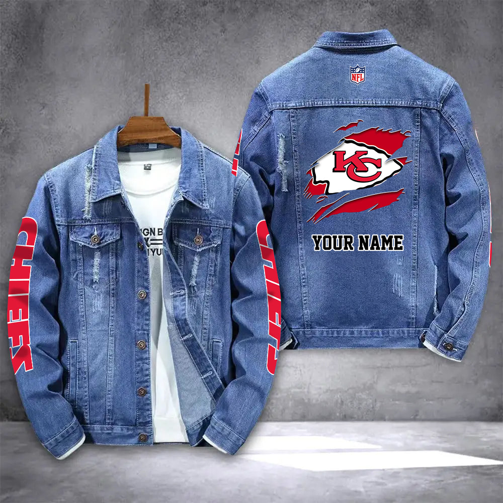 Kansas City Chiefs Personalized New Denim Jacket AZICOTADJ00009