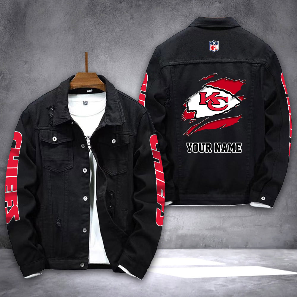 Kansas City Chiefs Personalized New Denim Jacket AZICOTADJ00009