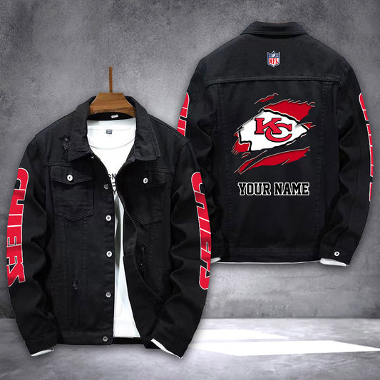 Kansas City Chiefs Personalized New Denim Jacket AZICOTADJ00009