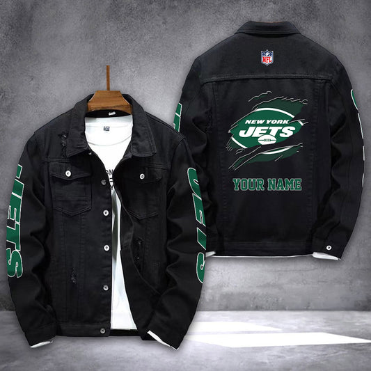 New York Jets Personalized New Denim Jacket AZICOTADJ00010