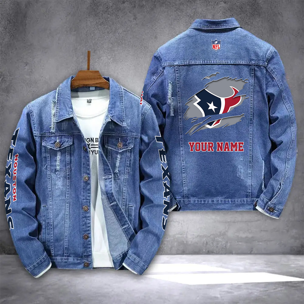 Houston Texans Personalized New Denim Jacket AZICOTADJ00013