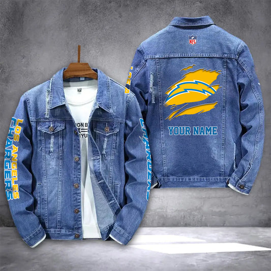 Los Angeles Chargers Personalized New Denim Jacket AZICOTADJ00016