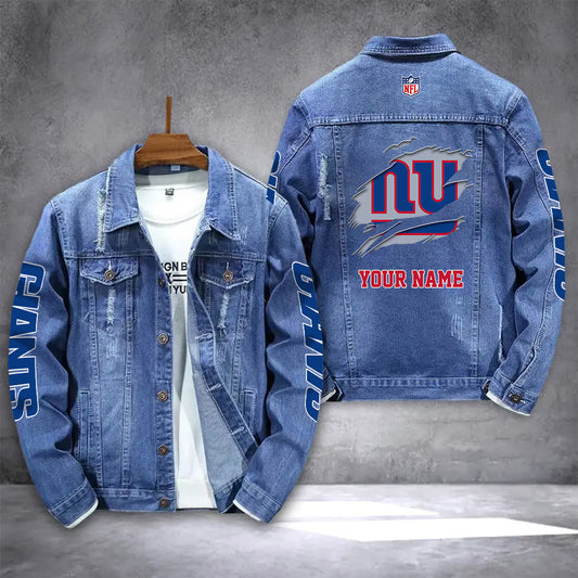 New York Giants Personalized New Denim Jacket AZICOTADJ00019