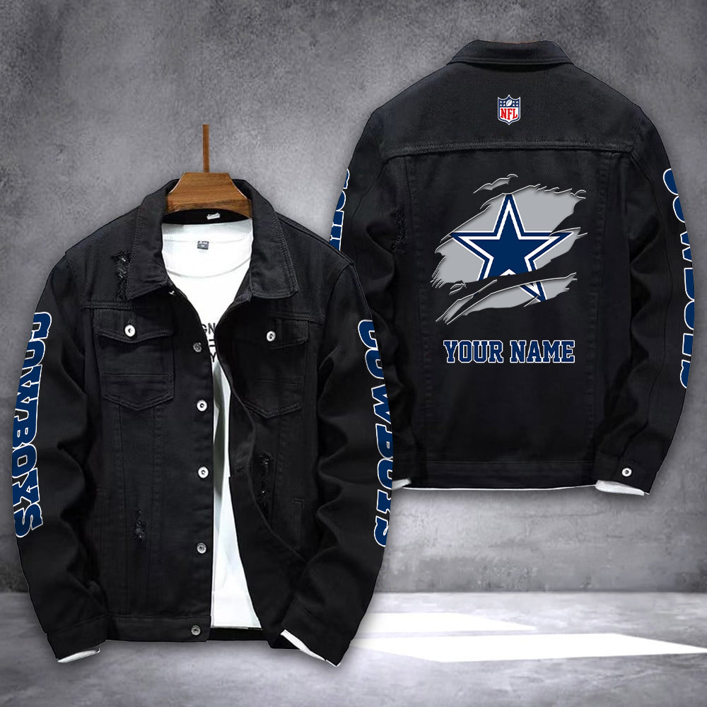 Dallas Cowboys Personalized New Denim Jacket AZICOTADJ00020
