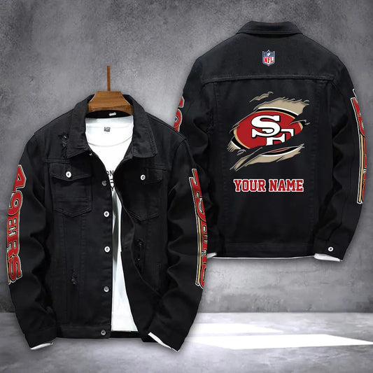 San Francisco 49ers Personalized New Denim Jacket AZICOTADJ00021