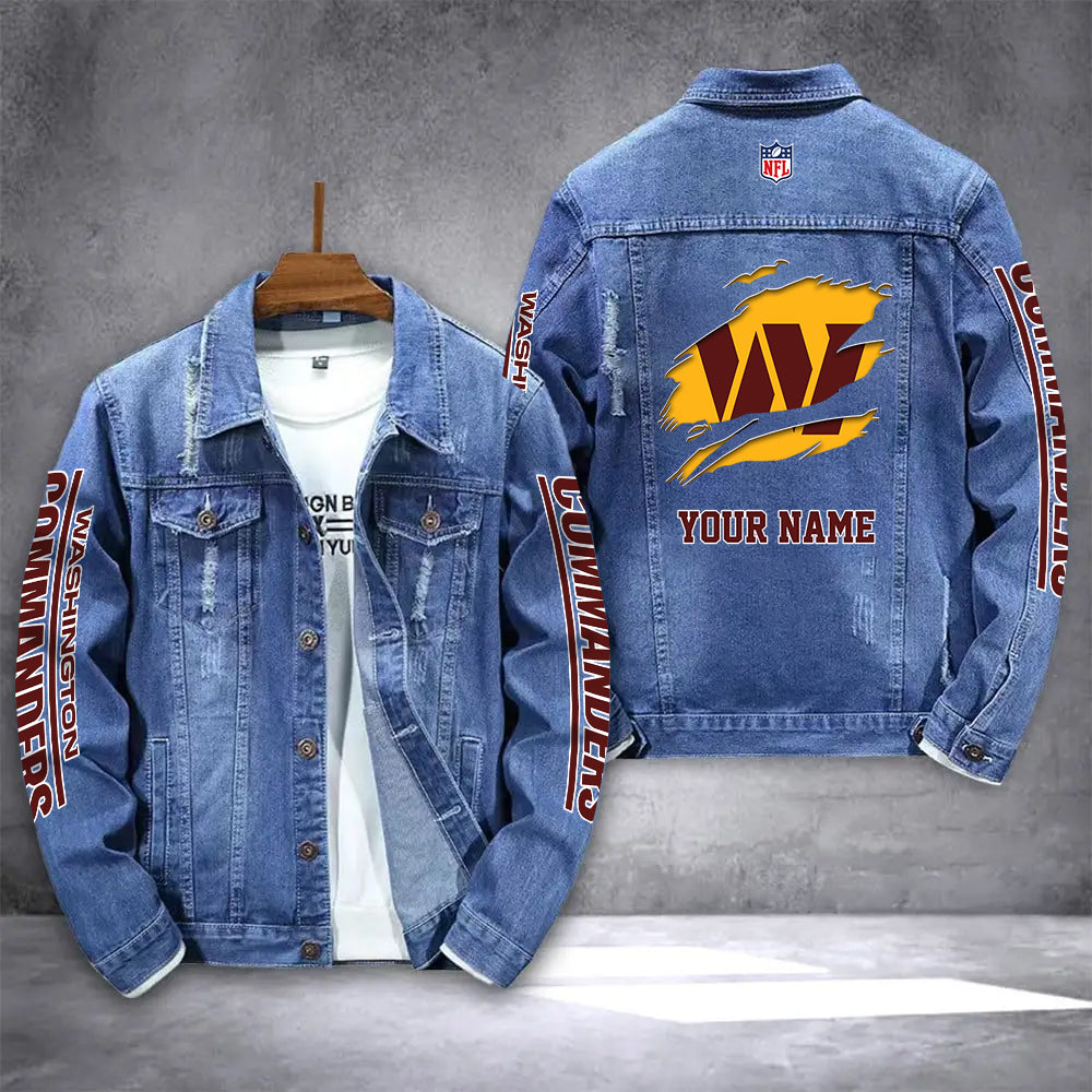 Washington Commanders Personalized New Denim Jacket AZICOTADJ00022
