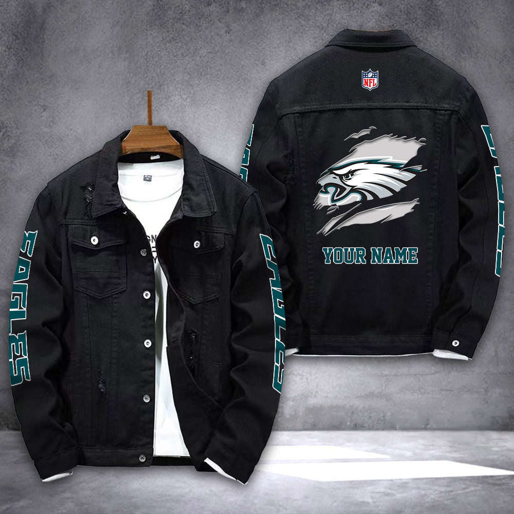 Philadelphia Eagles Personalized New Denim Jacket AZICOTADJ00024