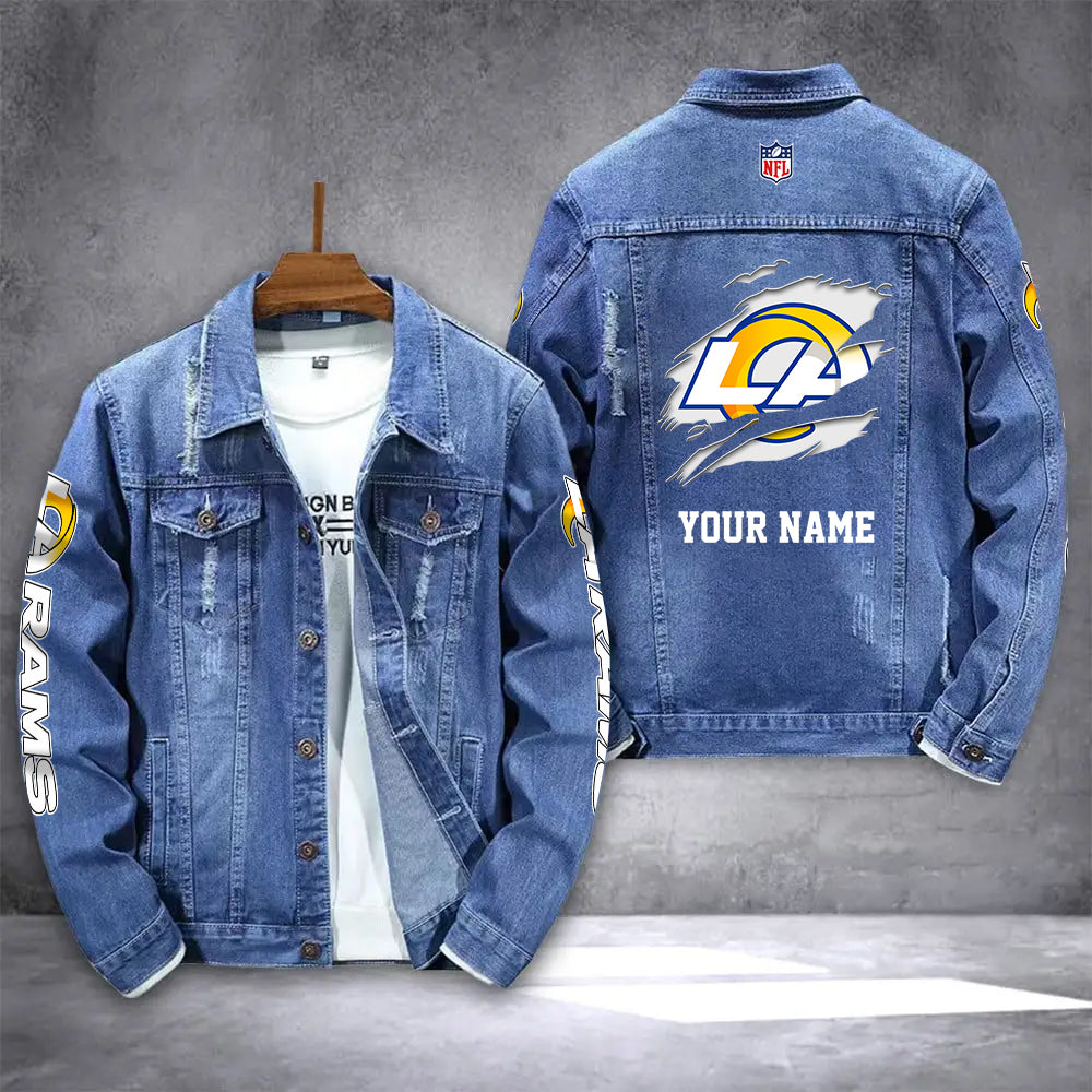 Los Angeles Rams Personalized New Denim Jacket AZICOTADJ00025