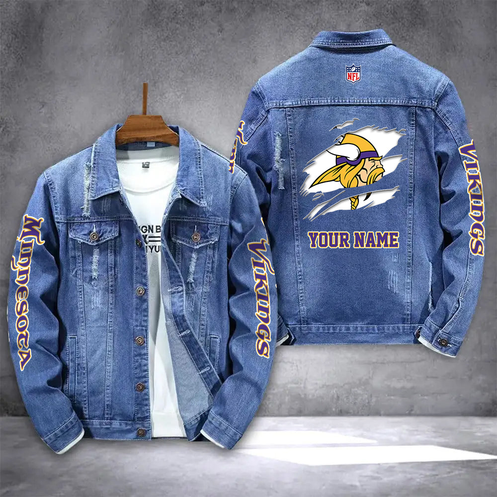 Minnesota Vikings Personalized New Denim Jacket AZICOTADJ00027