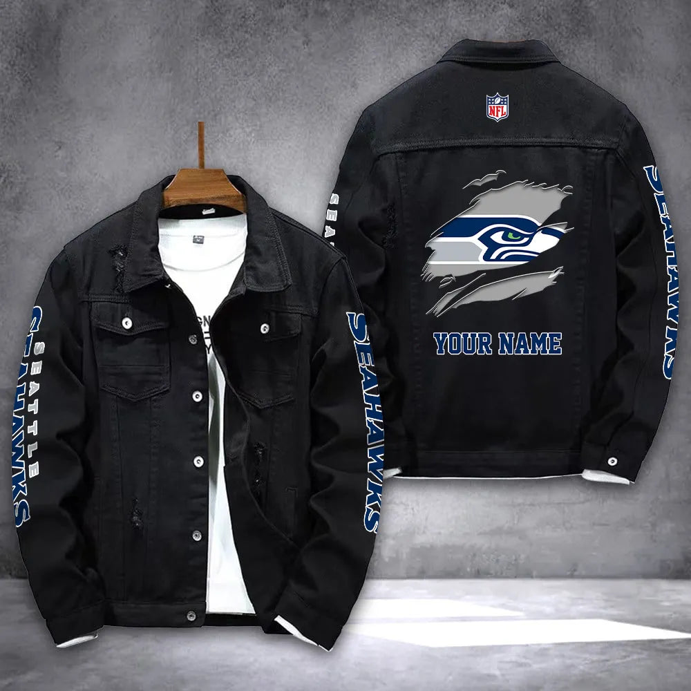 Seattle Seahawks Personalized New Denim Jacket AZICOTADJ00030