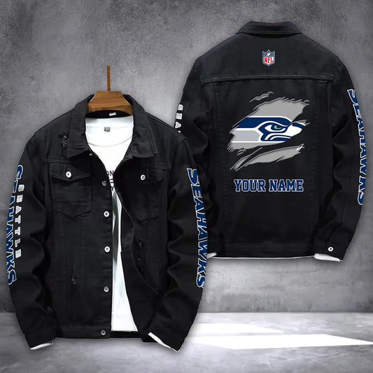 Seattle Seahawks Personalized New Denim Jacket AZICOTADJ00030