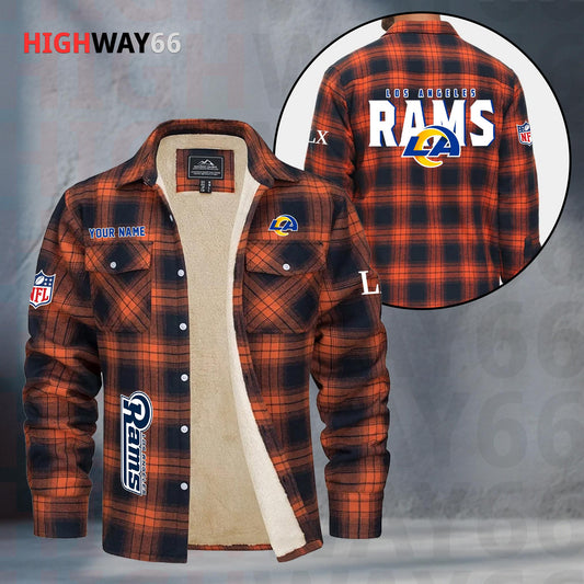 Los Angeles Rams Fleece Flannel Plaid Jacket MN83