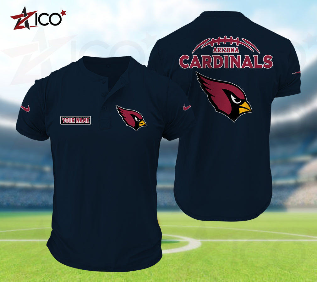 Arizona Cardinals Henley Short Sleeve T-Shirt Trending 2025 AZMN2DHS000001