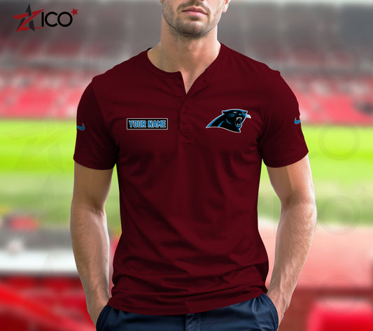 Carolina Panthers Henley Short Sleeve T-Shirt Trending 2025 AZMN2DHS000005