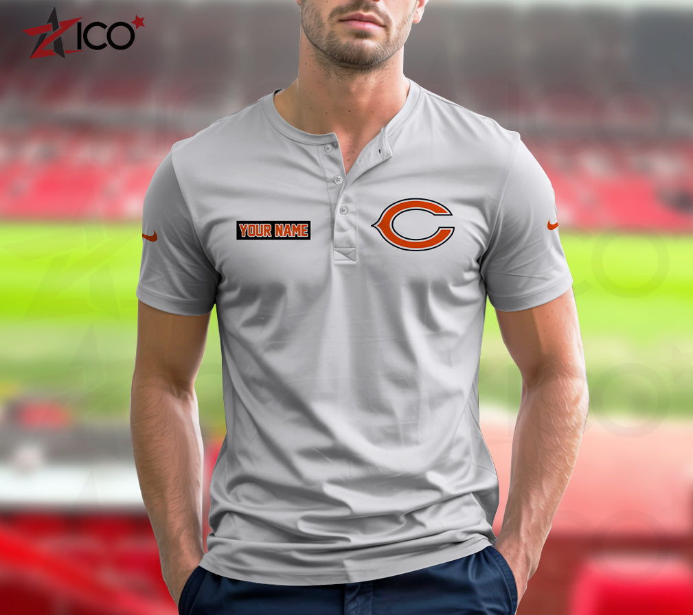 Chicago Bears Henley Short Sleeve T-Shirt Trending 2025 AZMN2DHS000006