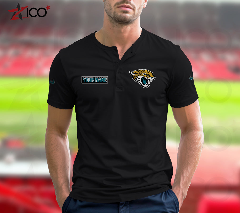 Jacksonville Jaguars Henley Short Sleeve T-Shirt Trending 2025 AZMN2DHS000015