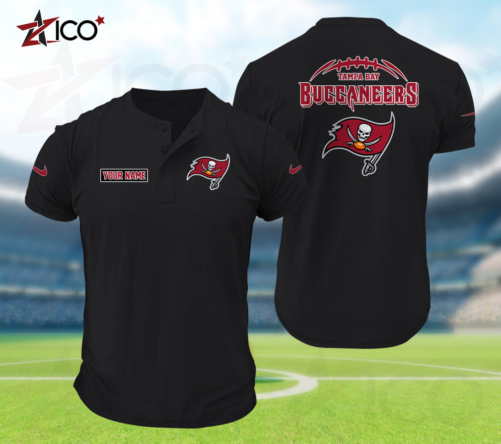 Tampa Bay Buccaneers Henley Short Sleeve T-Shirt Trending 2025 AZMN2DHS000030