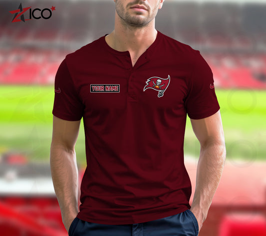 Tampa Bay Buccaneers Henley Short Sleeve T-Shirt Trending 2025 AZMN2DHS000030