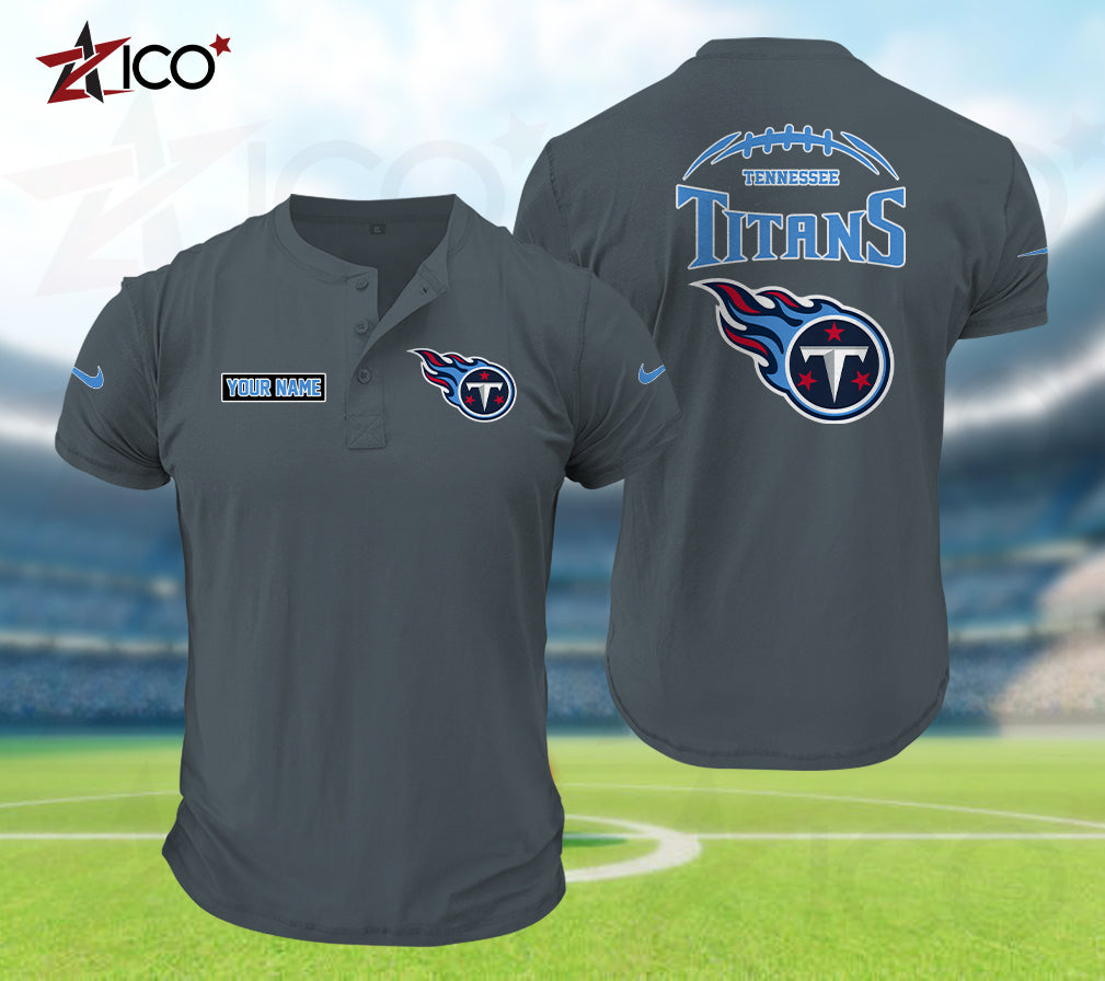 Tennessee Titans Henley Short Sleeve T-Shirt Trending 2025 AZMN2DHS000031