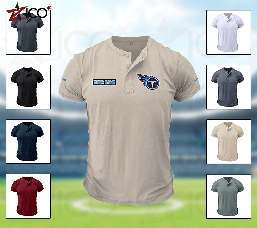Tennessee Titans Henley Short Sleeve T-Shirt Trending 2025 AZMN2DHS000031