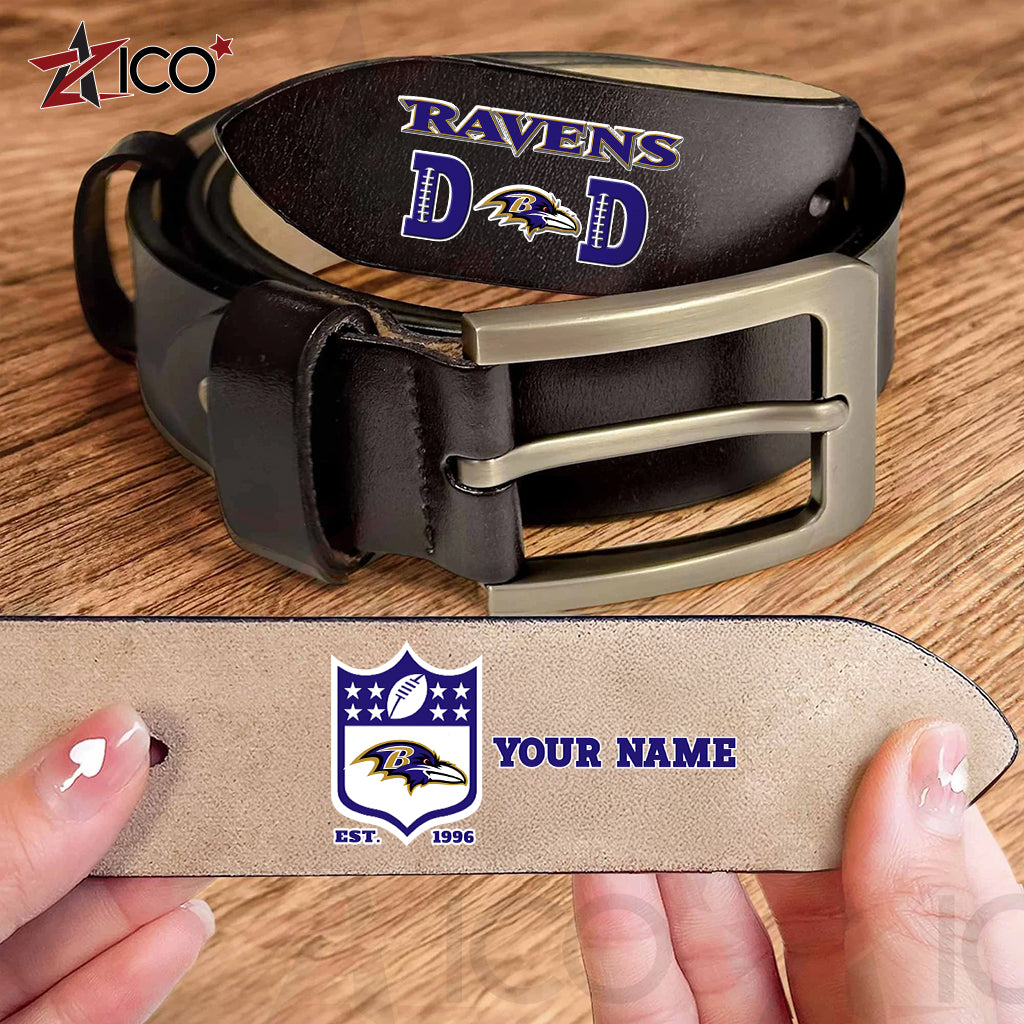 Baltimore Ravens Men Leather Belt Father’s Day AZMN2DMLB000035
