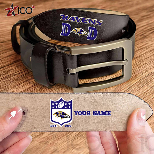 Baltimore Ravens Men Leather Belt Father’s Day AZMN2DMLB000035