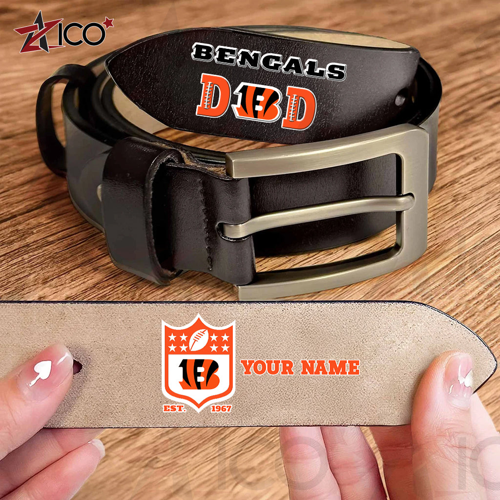 Cincinnati Bengals Men Leather Belt Father’s Day AZMN2DMLB000039
