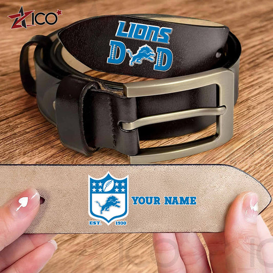 Detroit Lions Men Leather Belt Father’s Day AZMN2DMLB000043