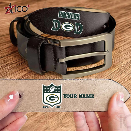 Green Bay Packers Men Leather Belt Father’s Day AZMN2DMLB000044
