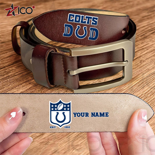 Indianapolis Colts Men Leather Belt Father’s Day AZMN2DMLB000046