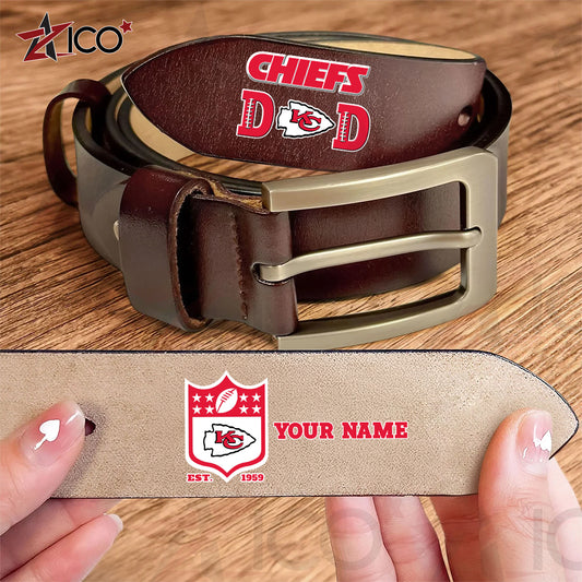 Kansas City Chiefs Men Leather Belt Father’s Day AZMN2DMLB000048