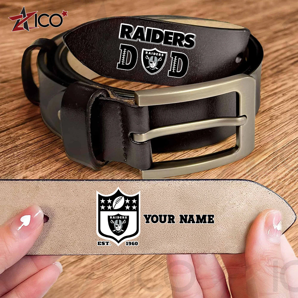 Las Vegas Raiders Men Leather Belt Father’s Day AZMN2DMLB000049