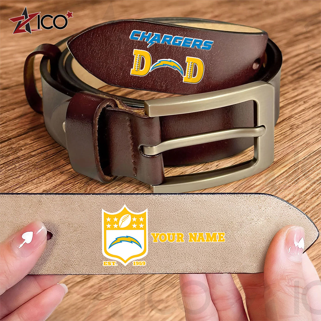 Los Angeles Chargers Men Leather Belt Father’s Day AZMN2DMLB000050