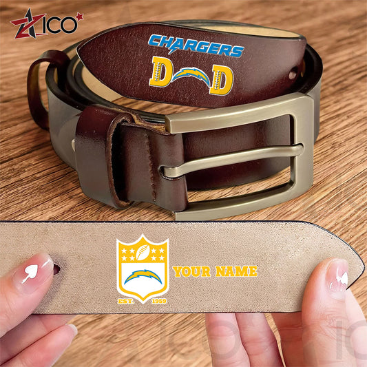 Los Angeles Chargers Men Leather Belt Father’s Day AZMN2DMLB000050