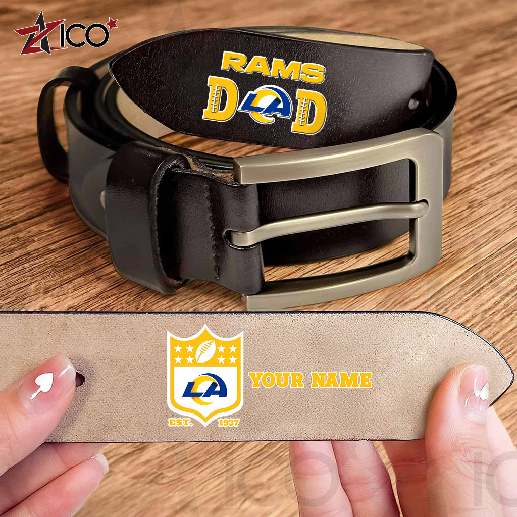 Los Angeles Rams Men Leather Belt Father’s Day AZMN2DMLB000051