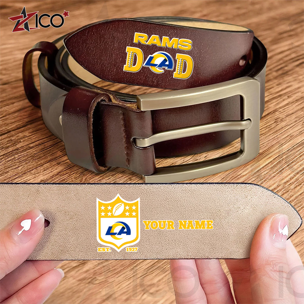 Los Angeles Rams Men Leather Belt Father’s Day AZMN2DMLB000051