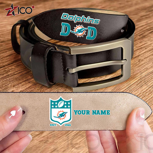 Miami Dolphins Men Leather Belt Father’s Day AZMN2DMLB000052
