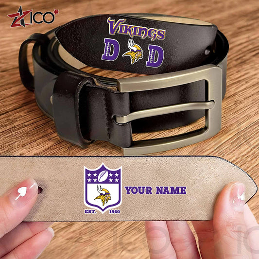 Minnesota Vikings Men Leather Belt Father’s Day AZMN2DMLB000053