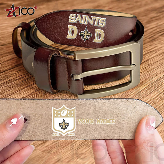 New Orleans Saints Men Leather Belt Father’s Day AZMN2DMLB000055