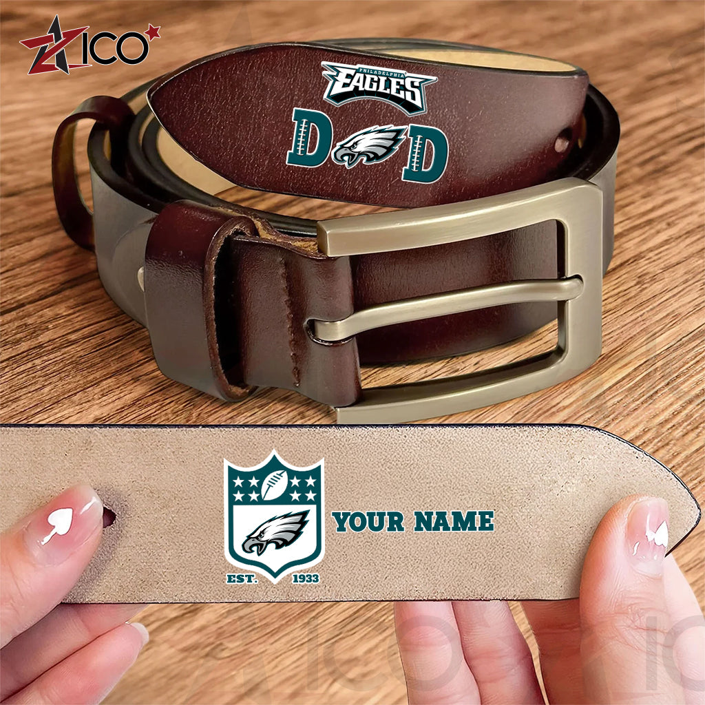 Philadelphia Eagles Men Leather Belt Father’s Day AZMN2DMLB000058