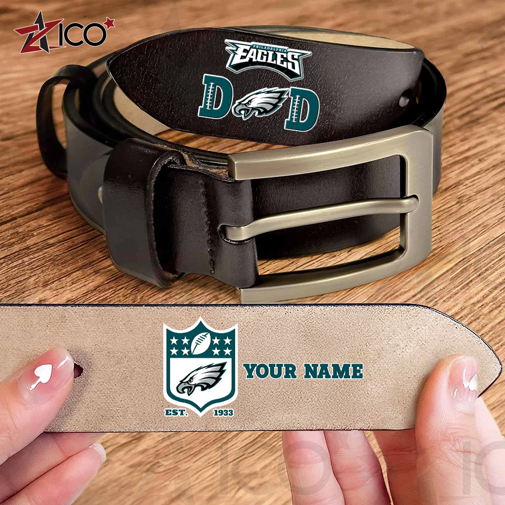 Philadelphia Eagles Men Leather Belt Father’s Day AZMN2DMLB000058