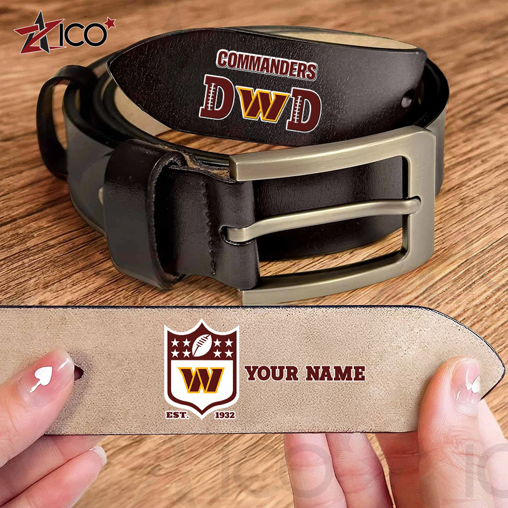 Washington Commanders Men Leather Belt Father’s Day AZMN2DMLB000064