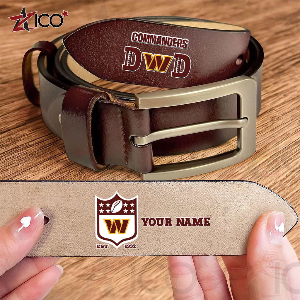 Washington Commanders Men Leather Belt Father’s Day AZMN2DMLB000064