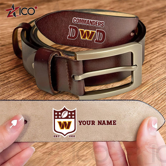 Washington Commanders Men Leather Belt Father’s Day AZMN2DMLB000064
