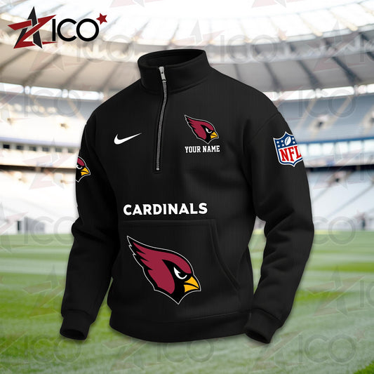 Arizona Cardinals High Neck Half Zip Pocket Sweatshirt New Trending AZMN2DPS000001
