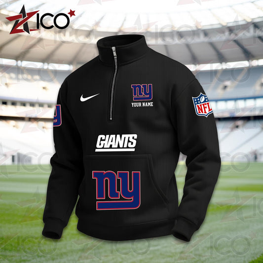 New York Giants High Neck Half Zip Pocket Sweatshirt New Trending AZMN2DPS000024