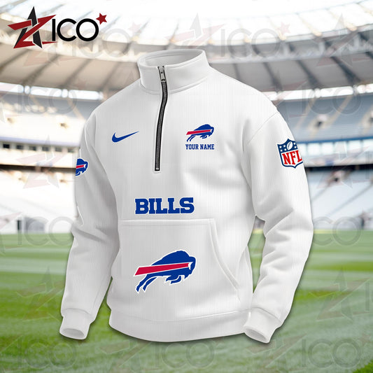 Buffalo Bills High Neck Half Zip Pocket Sweatshirt New Trending AZMN2DPS000068