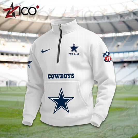 Dallas Cowboys High Neck Half Zip Pocket Sweatshirt New Trending AZMN2DPS000073
